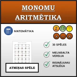 Atmiņas spēle: Monomu aritmētika