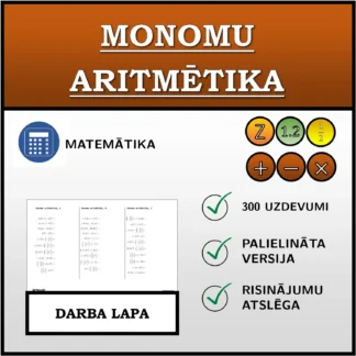 Darba lapa: Monomu aritmētika