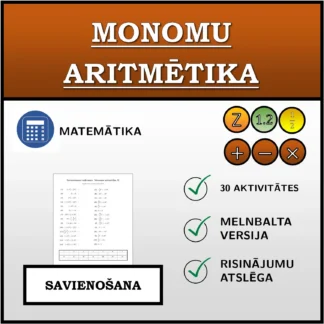 Savienošanas uzdevums: Monomu aritmētika