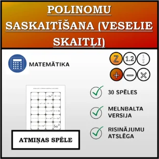 Atmiņas spēle: Polinomu saskaitīšana (veselie skaitļi)