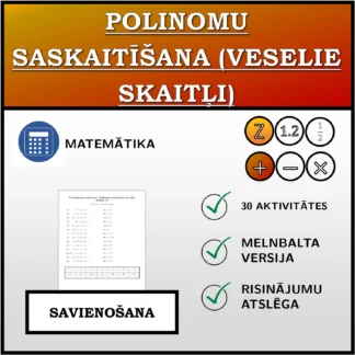 Savienošanas uzdevums: Polinomu saskaitīšana (veselie skaitļi)