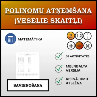 Savienošanas uzdevums: Polinomu atņemšana (veselie skaitļi)