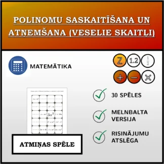 Atmiņas spēle: Polinomu saskaitīšana un atņemšana (veselie skaitļi)