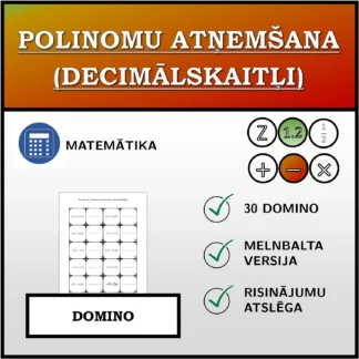 Domino: Polinomu atņemšana (decimālskaitļi)