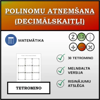 Tetromino: Polinomu atņemšana (decimālskaitļi)
