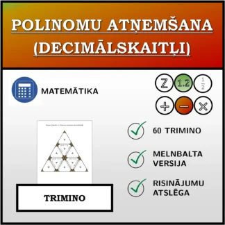 Trimino: Polinomu atņemšana (decimālskaitļi)