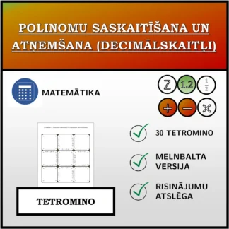 Tetromino: Polinomu saskaitīšana un atņemšana (decimālskaitļi)