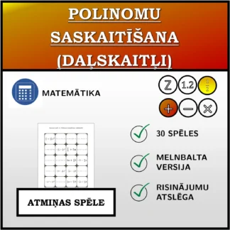 Atmiņas spēle: Polinomu saskaitīšana (daļskaitļi)