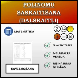 Savienošanas uzdevums: Polinomu saskaitīšana (daļskaitļi)