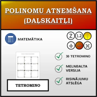 Tetromino: Polinomu atņemšana (daļskaitļi)