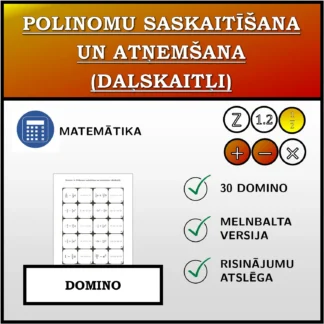 Domino: Polinomu saskaitīšana un atņemšana (daļskaitļi)
