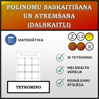 Tetromino: Polinomu saskaitīšana un atņemšana (daļskaitļi)