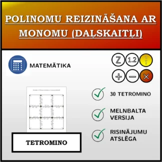 Tetromino: Polinomu reizināšana ar monomu (daļskaitļi)