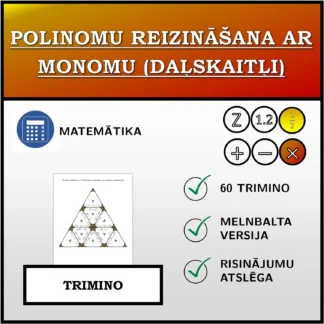 Trimino: Polinomu reizināšana ar monomu (daļskaitļi)