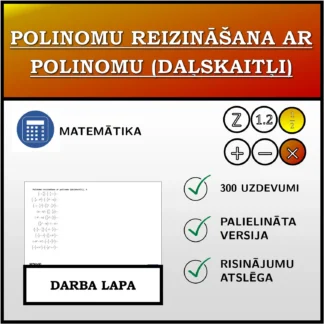 Darba lapa: Polinomu reizināšana ar polinomu (daļskaitļi)