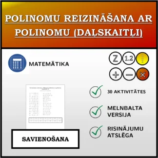 Savienošanas uzdevums: Polinomu reizināšana ar polinomu (daļskaitļi)