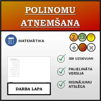 Darba lapa: Polinomu atņemšana
