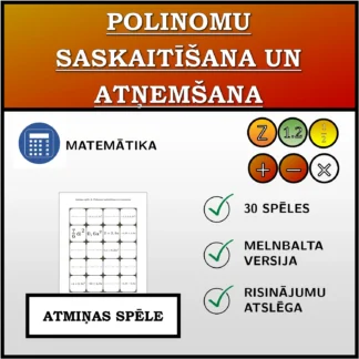 Atmiņas spēle: Polinomu saskaitīšana un atņemšana