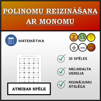 Atmiņas spēle: Polinomu reizināšana ar monomu