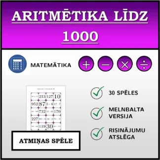 Atmiņas spēle: Aritmētika līdz 1000