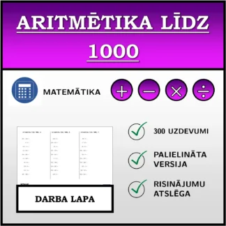 Darba lapa: Aritmētika līdz 1000