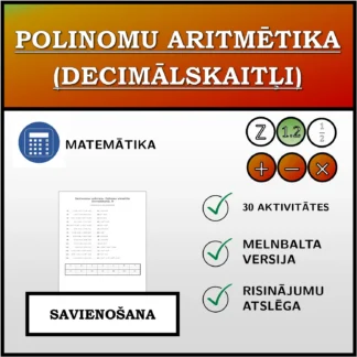 Savienošanas uzdevums: Polinomu aritmētika (decimālskaitļi)