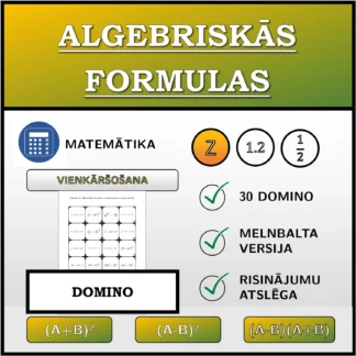 Domino: Algebriskās formulas, vienkāršošana (veselie skaitļi)