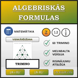 Trimino: Algebriskās formulas, vienkāršošana (veselie skaitļi)