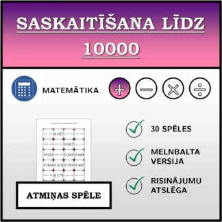 Atmiņas spēle: Saskaitīšana līdz 10000