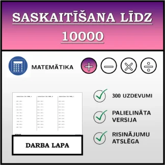 Darba lapa: Saskaitīšana līdz 10000