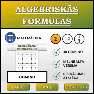 Domino: Algebriskās formulas, sadalīšana reizinātājos (veselie skaitļi)