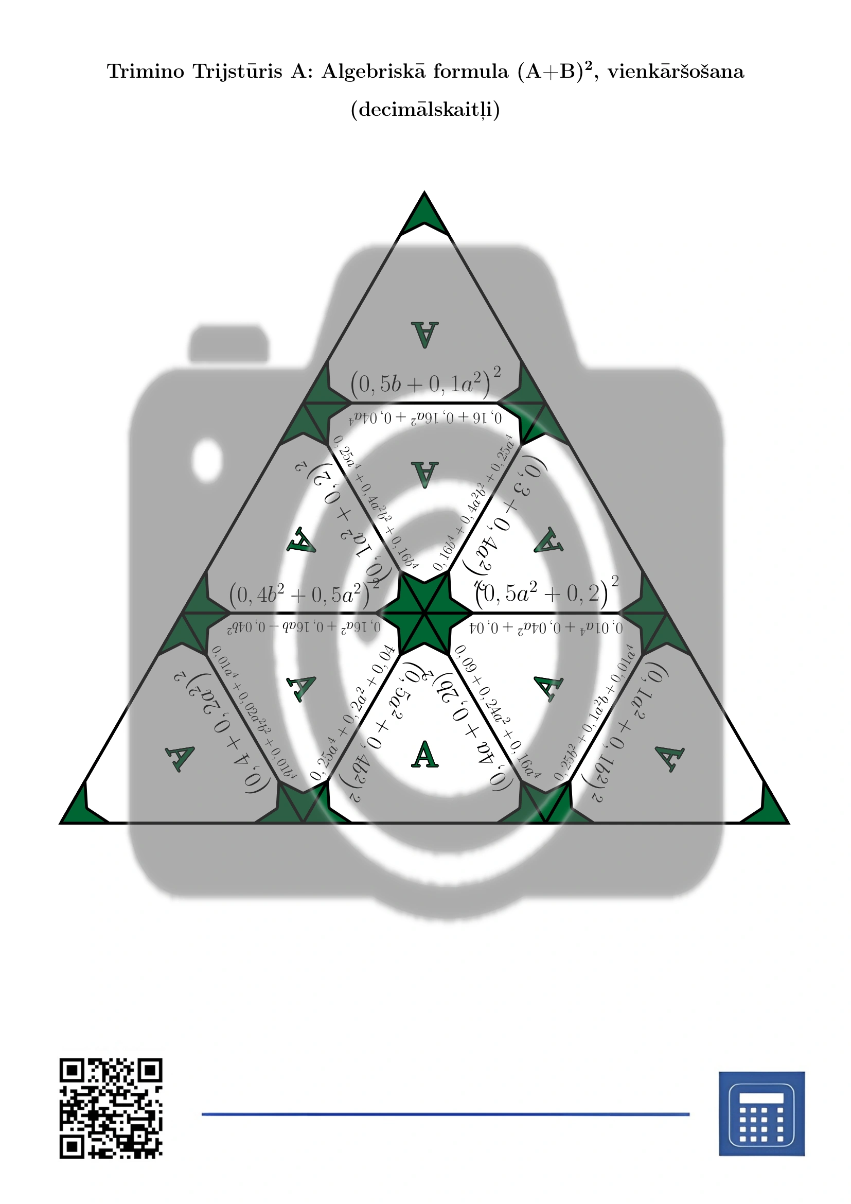 Trimino: Algebriskā formula (A+B)², vienkāršošana (decimālskaitļi) - Image 2