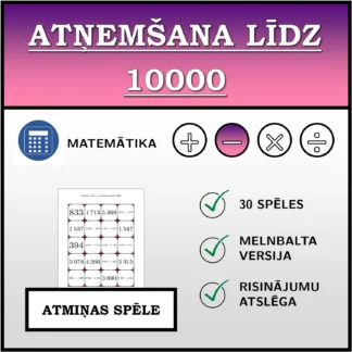 Atmiņas spēle: Atņemšana līdz 10000