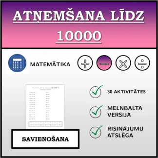 Savienošanas uzdevums: Atņemšana līdz 10000