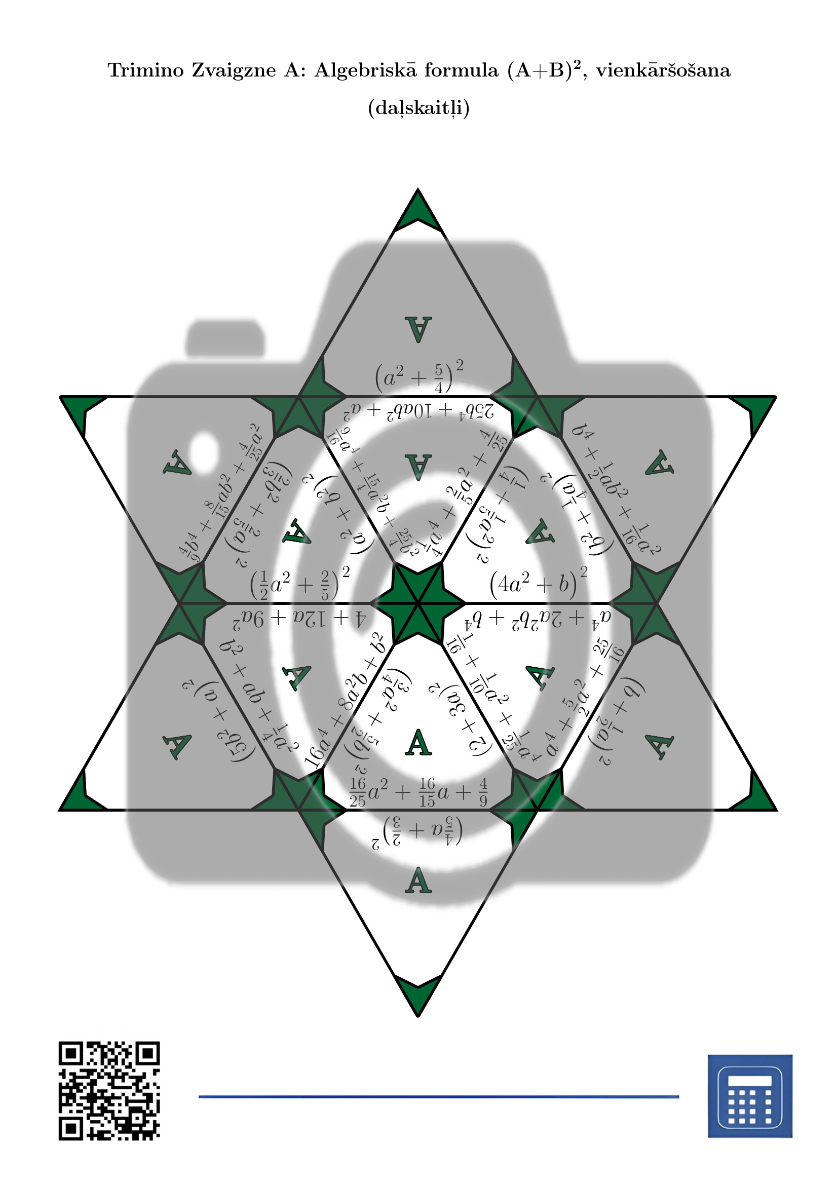 Trimino: Algebriskā formula (A+B)², vienkāršošana (daļskaitļi) - Image 4