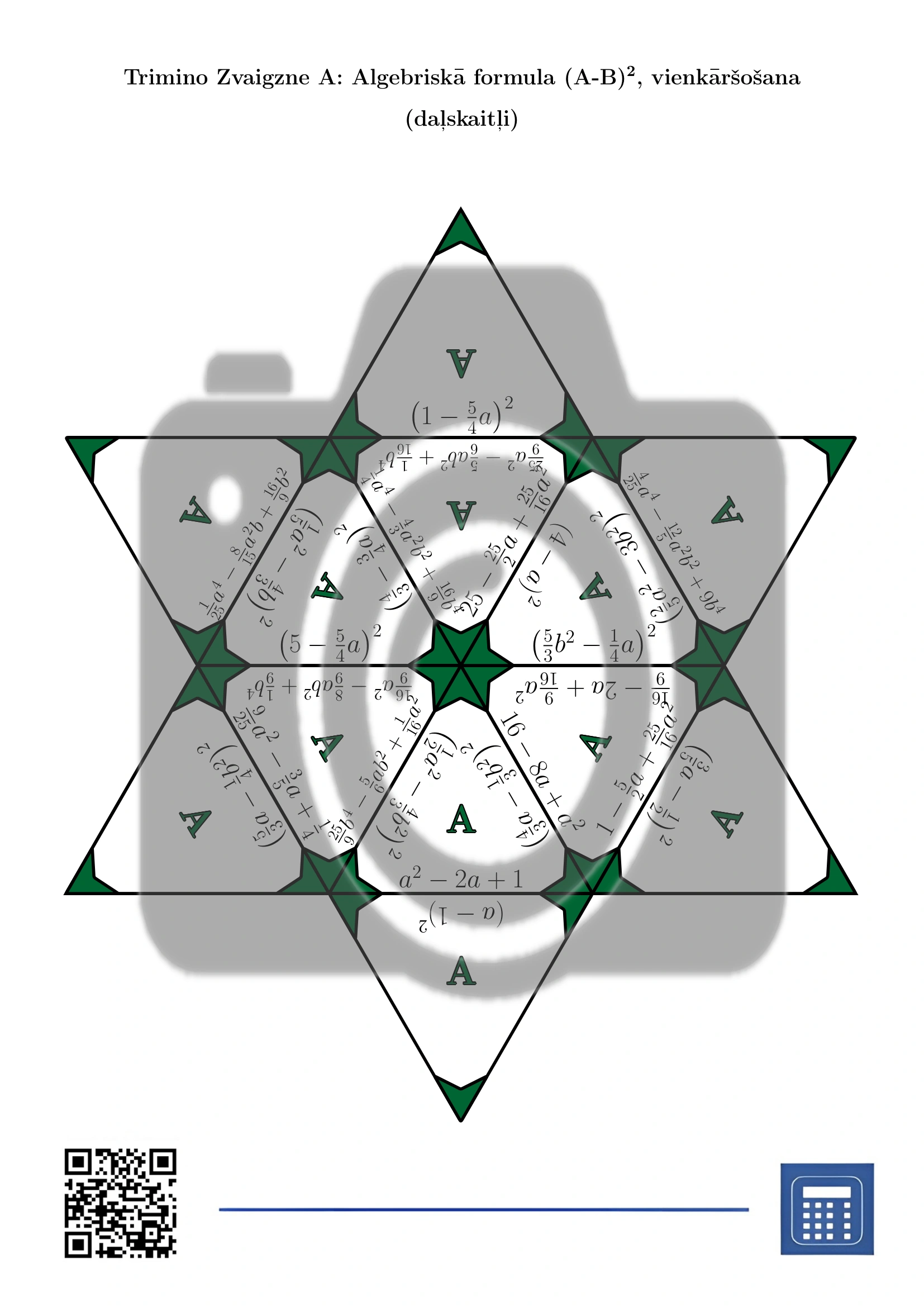 Trimino: Algebriskā formula (A-B)², vienkāršošana (daļskaitļi) - Image 4