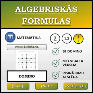 Domino: Algebriskās formulas, vienkāršošana (daļskaitļi)