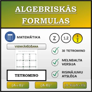 Tetromino: Algebriskās formulas, vienkāršošana (daļskaitļi)