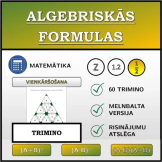 Trimino: Algebriskās formulas, vienkāršošana (daļskaitļi)