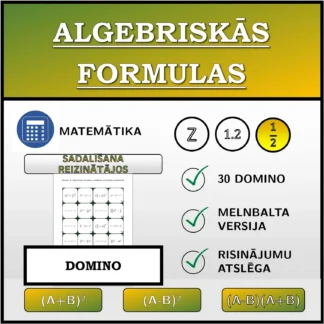 Domino: Algebriskās formulas, sadalīšana reizinātājos (daļskaitļi)