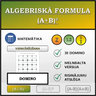 Domino: Algebriskā formula (A+B)², vienkāršošana