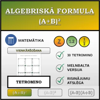 Tetromino: Algebriskā formula (A+B)², vienkāršošana