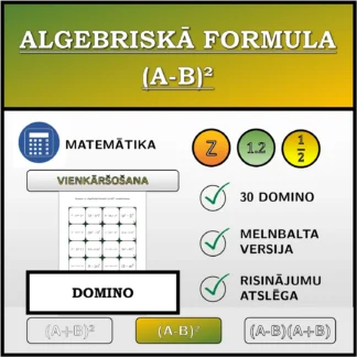 Domino: Algebriskā formula (A-B)², vienkāršošana