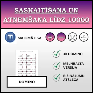 Domino: Saskaitīšana un atņemšana līdz 10000