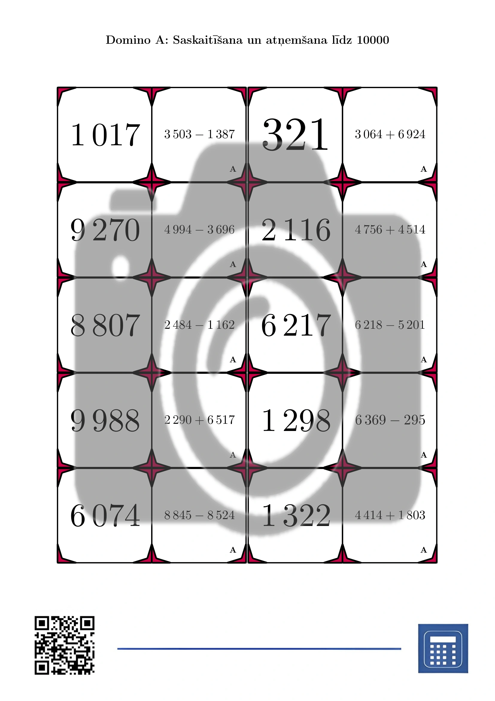 Domino: Saskaitīšana un atņemšana līdz 10000 - Image 2