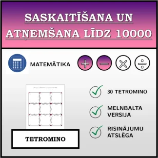 Tetromino: Saskaitīšana un atņemšana līdz 10000