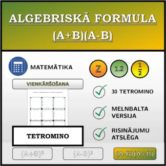 Tetromino: Algebriskā formula (A+B)(A-B), vienkāršošana