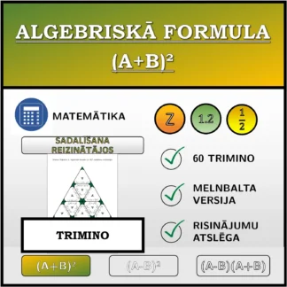 Trimino: Algebriskā formula (A+B)², sadalīšana reizinātājos