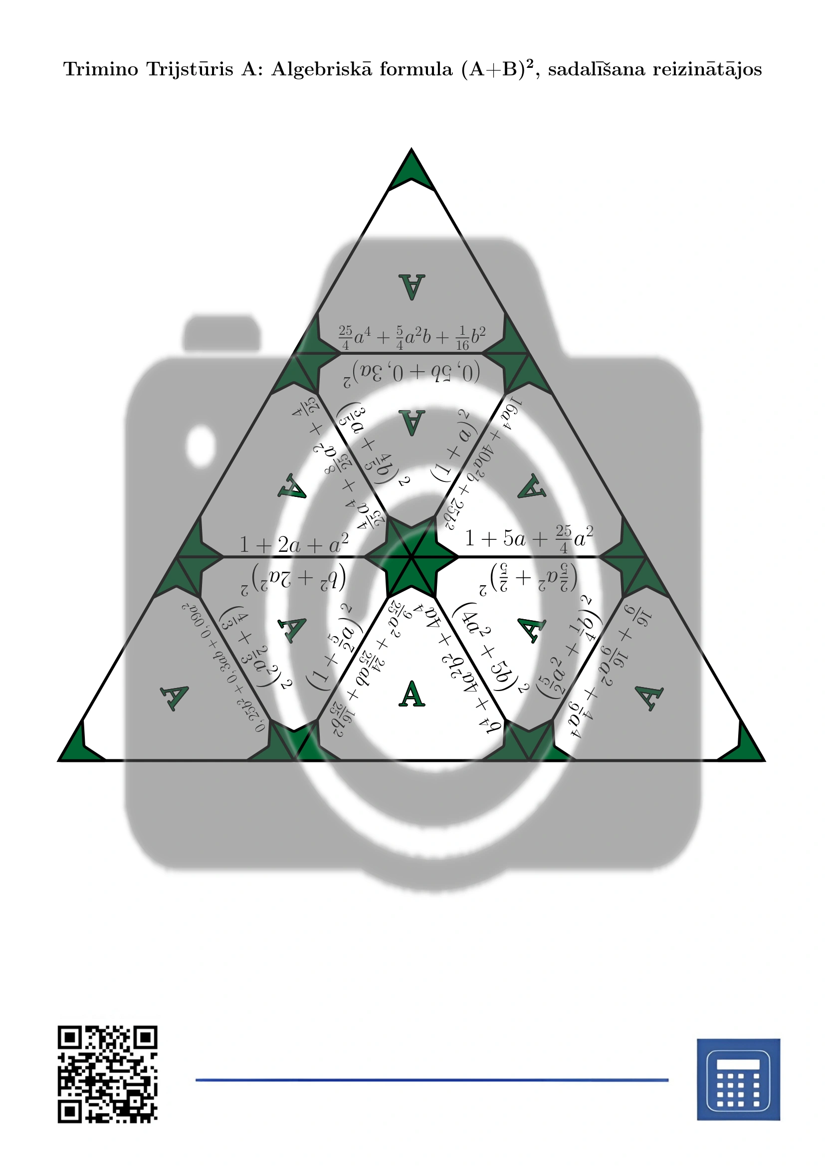 Trimino: Algebriskā formula (A+B)², sadalīšana reizinātājos - Image 2