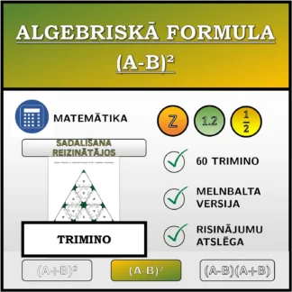 Trimino: Algebriskā formula (A-B)², sadalīšana reizinātājos